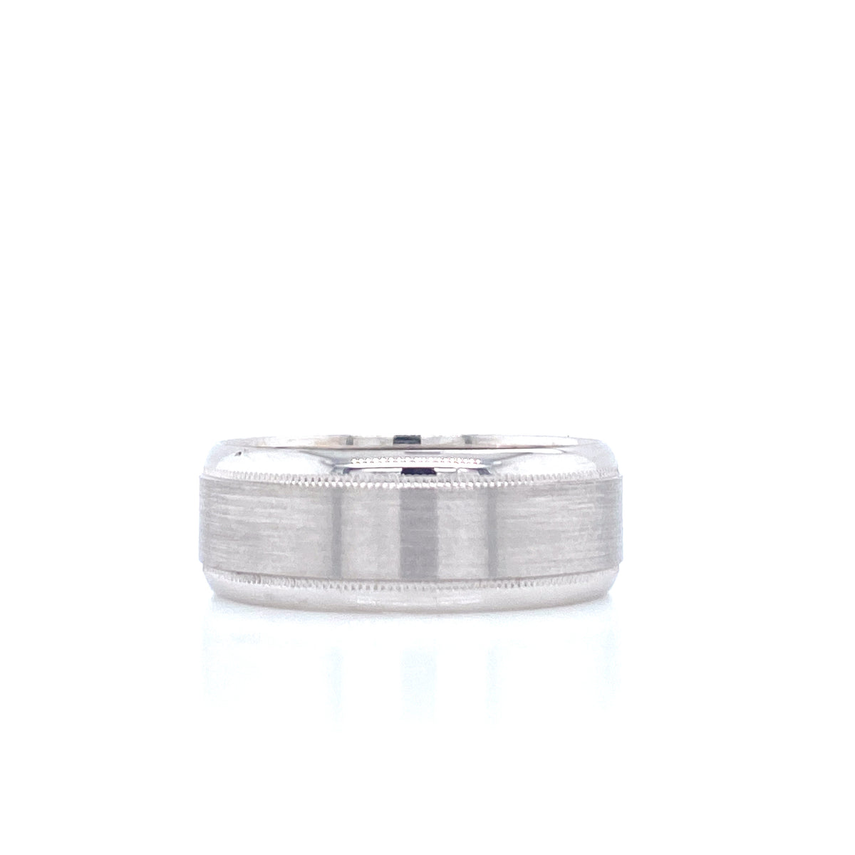14K Wide Matte White Gold Men Wedding Band | Luby Gold Collection | Luby 