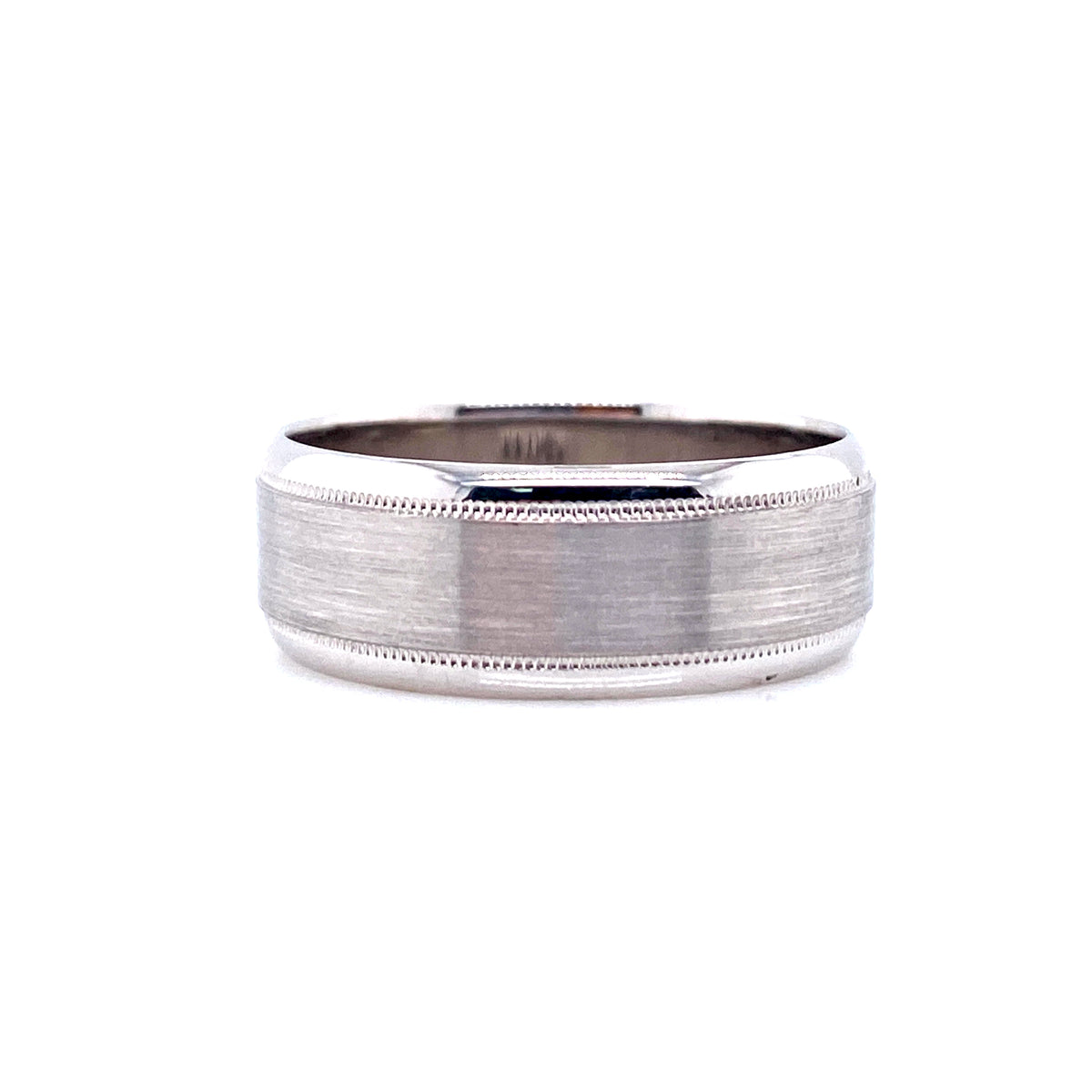 14K Wide Matte White Gold Men Wedding Band | Luby Gold Collection | Luby 