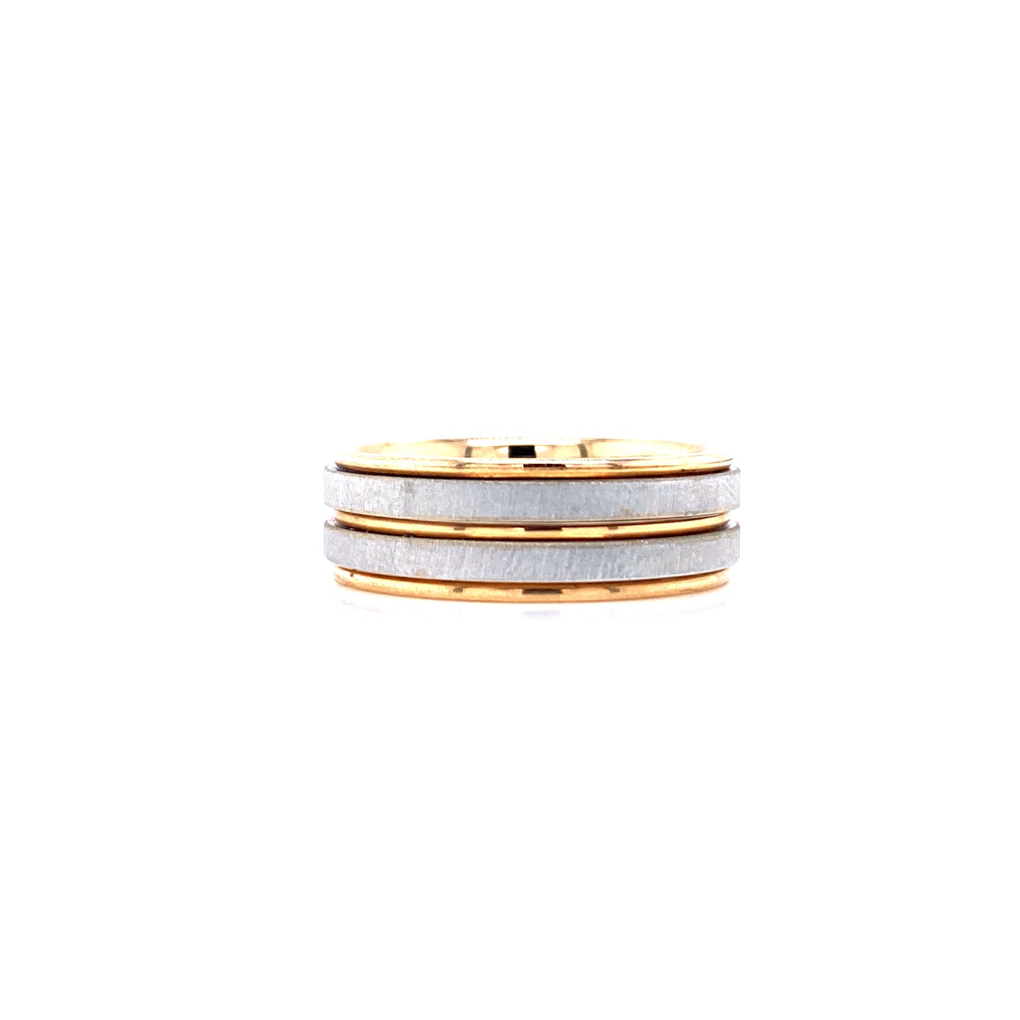 14K Matte Two-Tone Men Wedding Band | Luby Gold Collection | Luby 