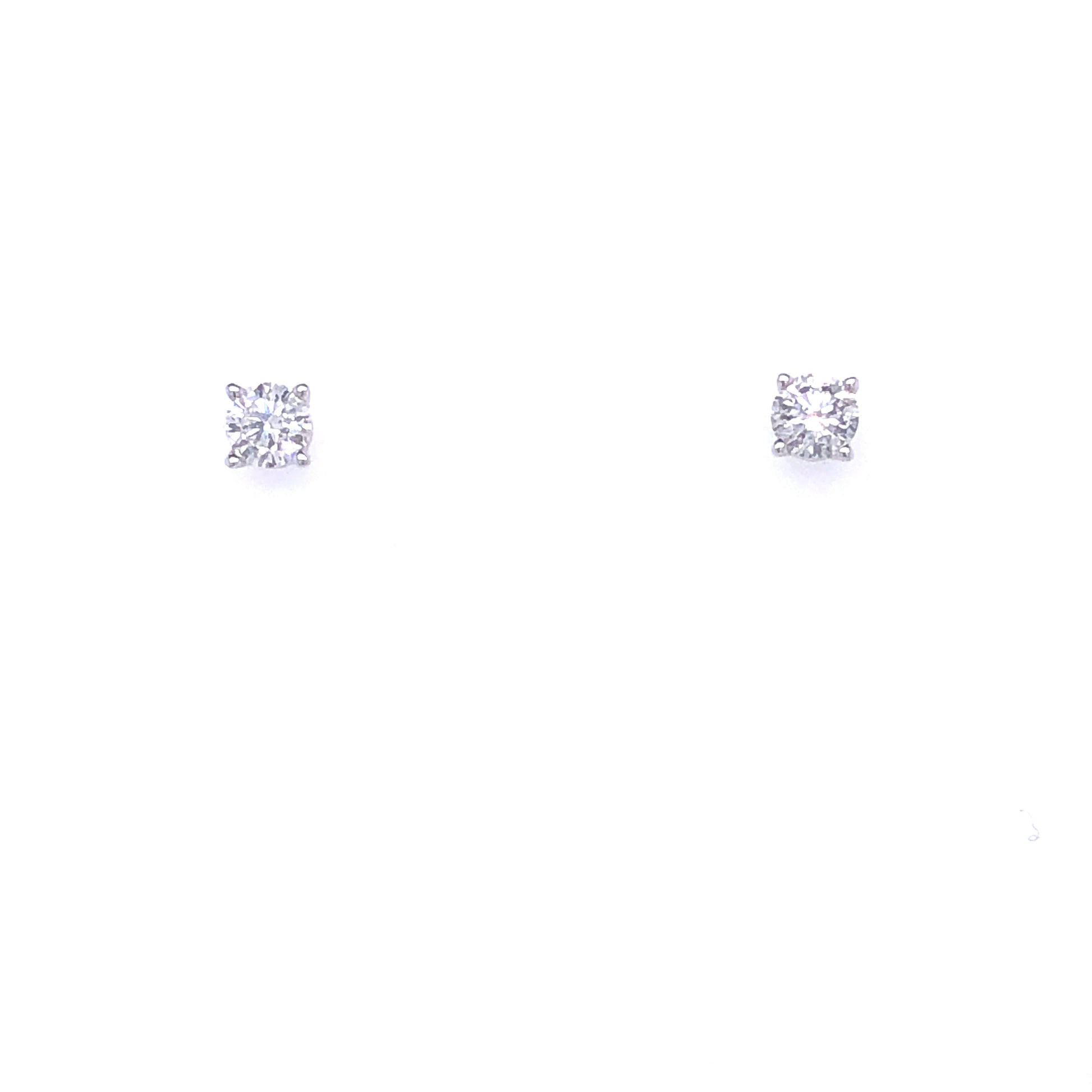 14k Diamond Round Cut White Gold 0.52ct Diamond Stud Earrings | Luby Diamond Collection | Luby 