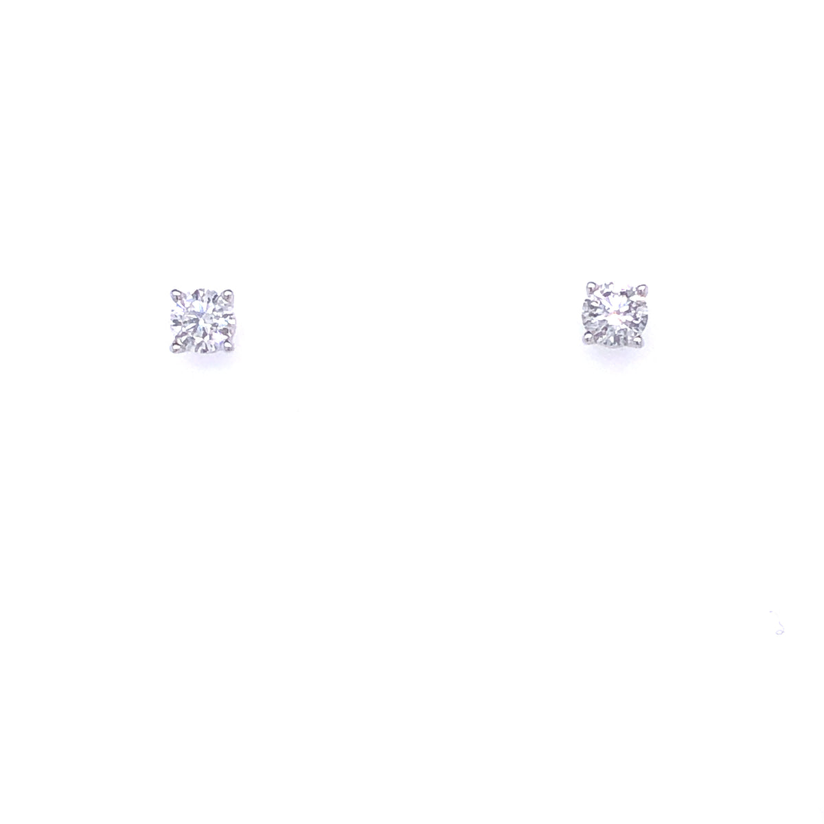 14k Diamond Round Cut White Gold 0.52ct Diamond Stud Earrings | Luby Diamond Collection | Luby 