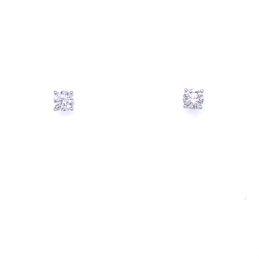 Aretes de oro blanco de 0,52 quilates con diamantes de talla redonda de 14 quilates