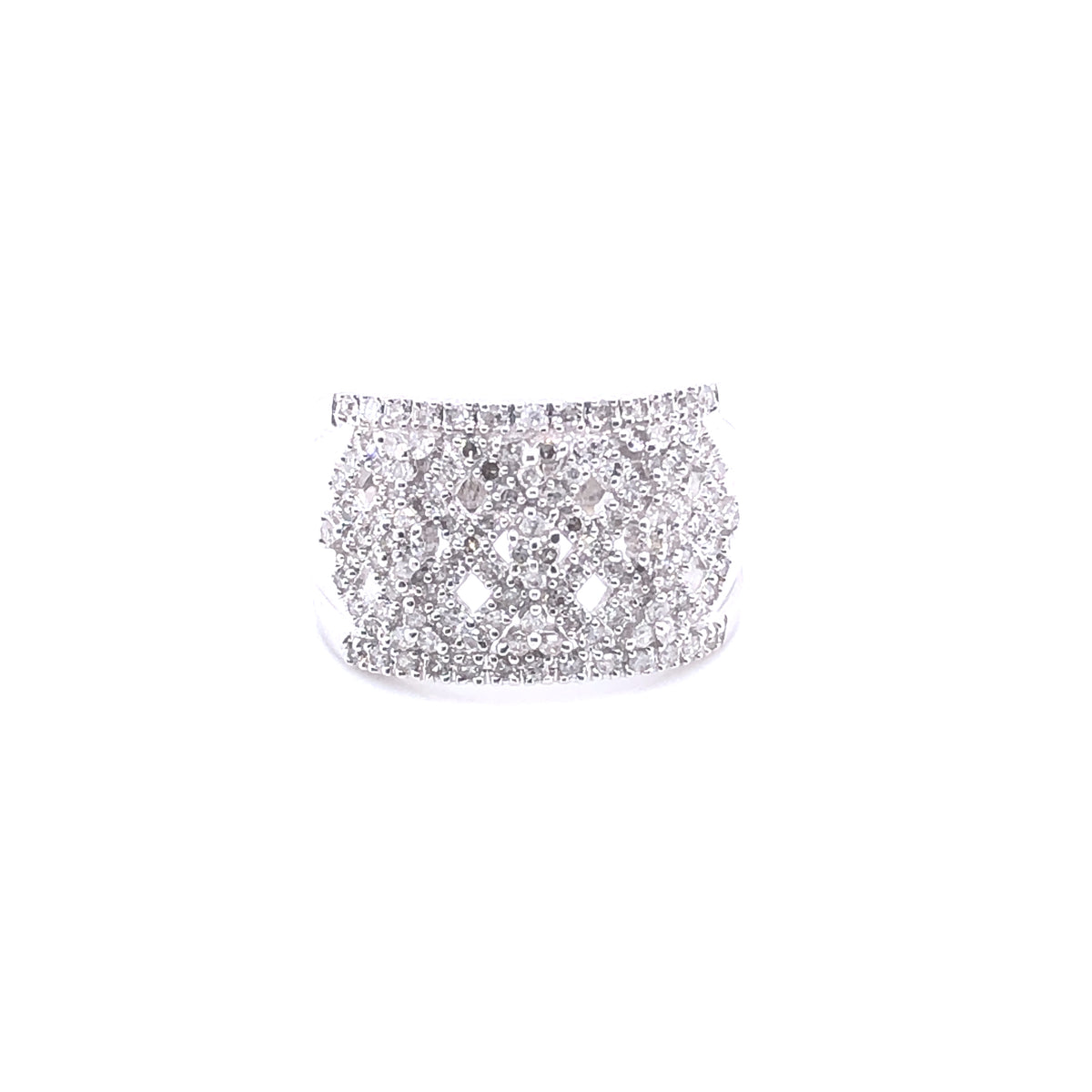 14k Wide Multi-Diamond White Gold Ring | Luby Diamond Collection | Luby 