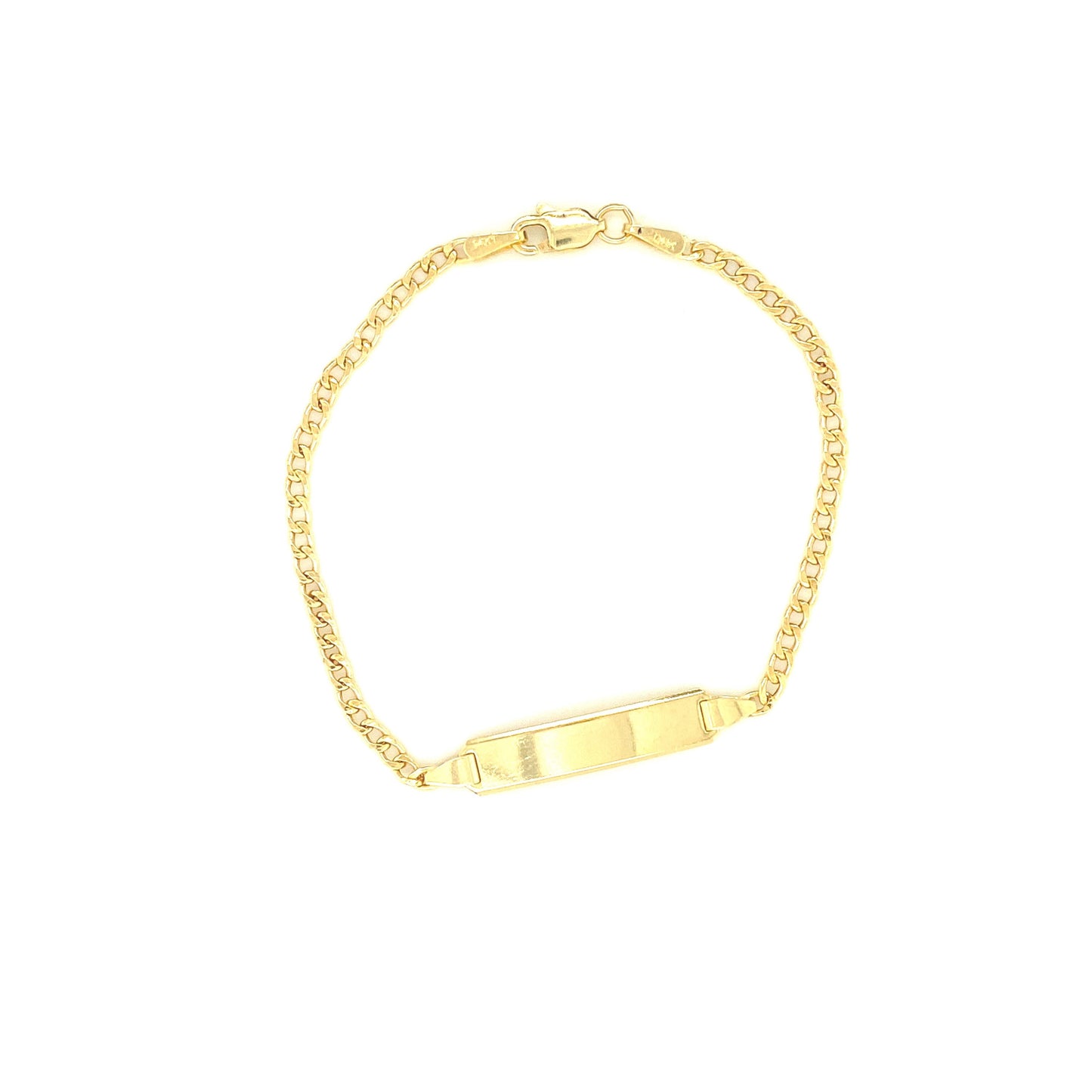 Cuban Link Engraving 14k Gold Baby Bracelet | Luby Gold Collection | Luby 