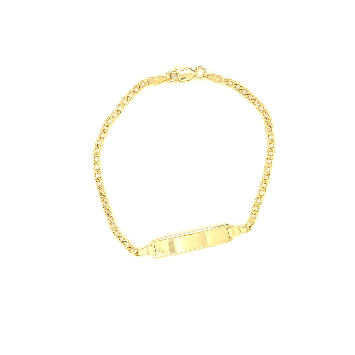 Cuban Link Engraving 14k Gold Baby Bracelet | Luby Gold Collection | Luby 
