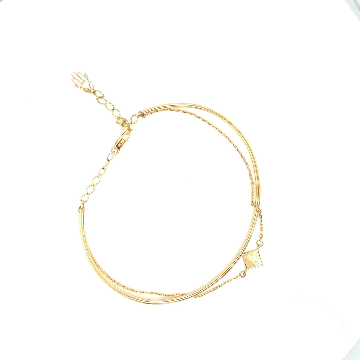 Rhombus Design 14k Gold Bangle Bracelet | Luby Gold Collection | Luby 