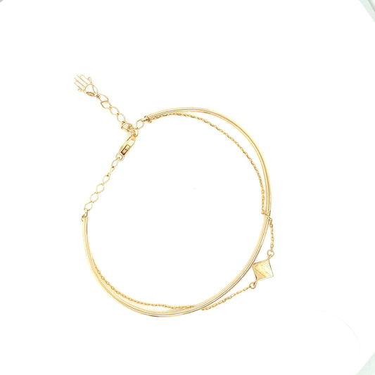 Rhombus Design 14k Gold Bangle Bracelet | Luby Gold Collection | Luby 