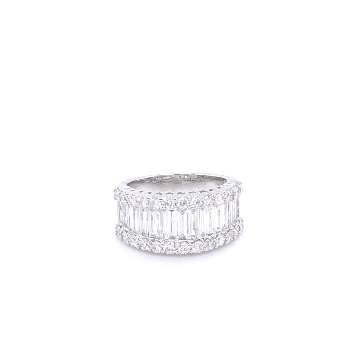 14k Diamond Wide Baguette White Gold Ring | Luby Diamond Collection | Luby 