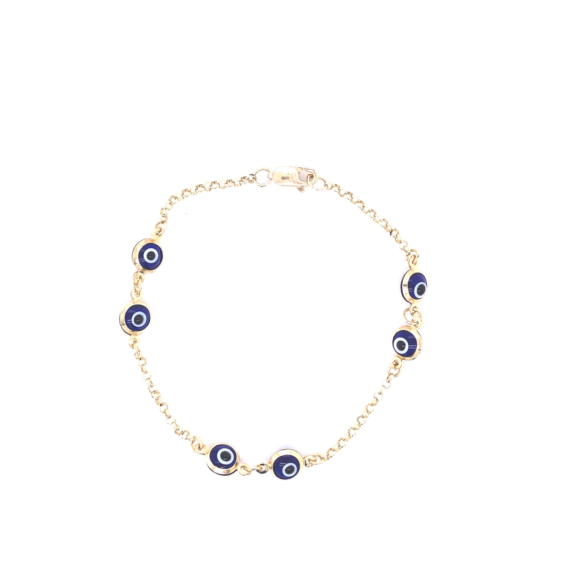 14K Dark Blue Evil Eye Gold Bracelet | Luby Gold Collection | Luby 