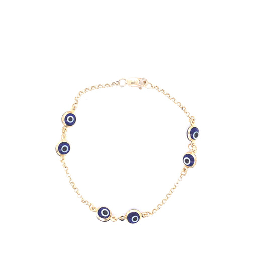 14K Dark Blue Evil Eye Gold Bracelet | Luby Gold Collection | Luby 