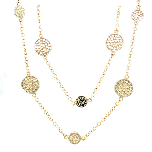 Multi-Disc Pendant Necklace (Gold/Long) | Anna Beck | Luby 