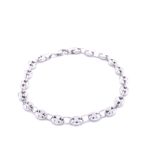 14K Bracelet White Gold Gucci Puff | Luby Gold Collection | Luby 