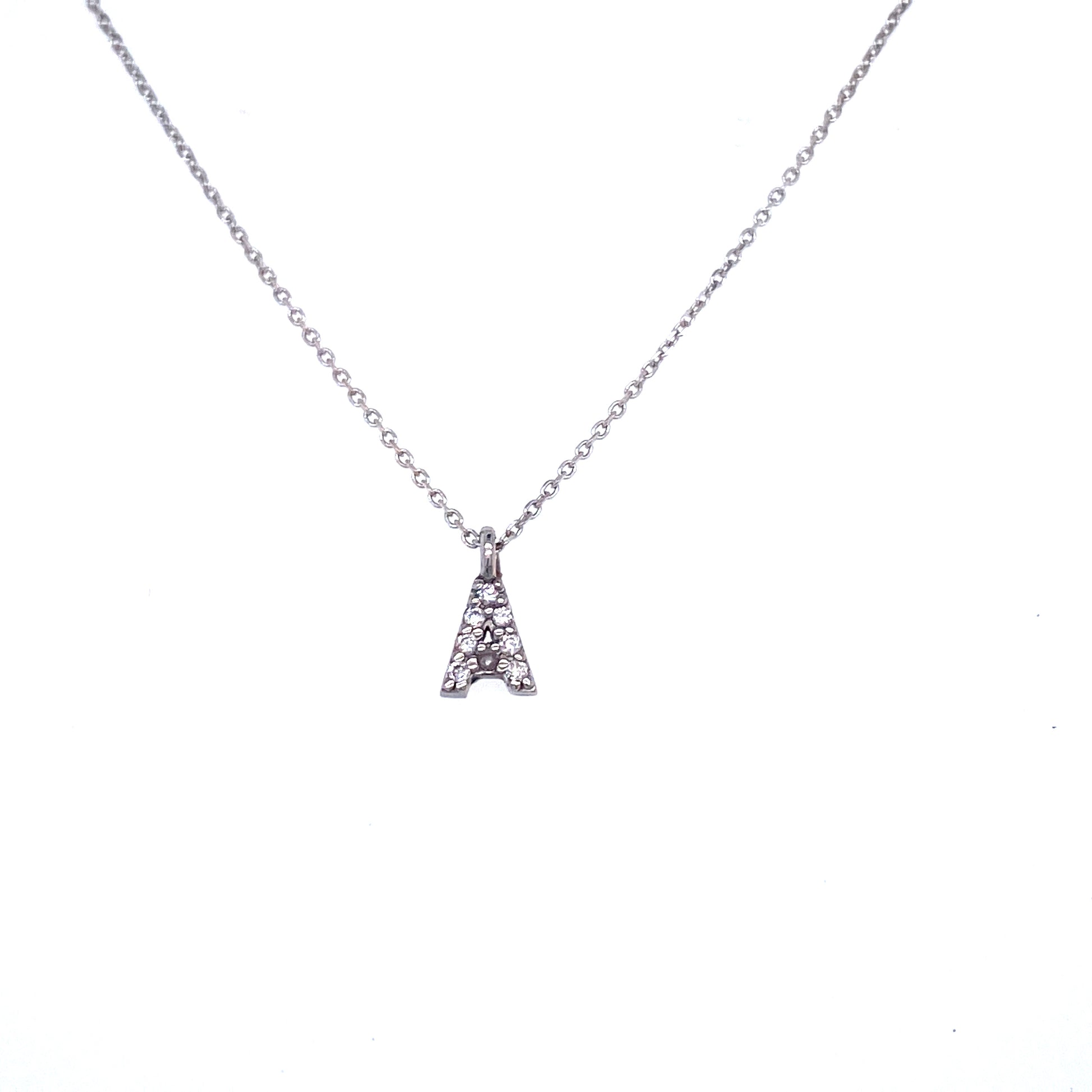 Necklace With Small Initial A and Diamond | Bernat Rubi | Luby 