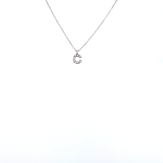Necklace With Small Initial C and Diamond | Bernat Rubi | Luby 