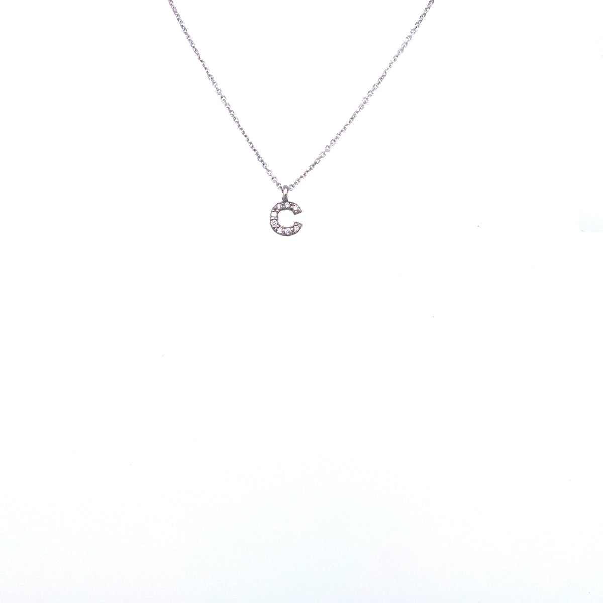 Necklace With Small Initial C and Diamond | Bernat Rubi | Luby 
