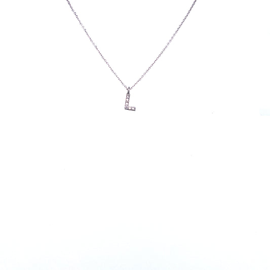 Necklace With Small Initial L and Diamond | Bernat Rubi | Luby 