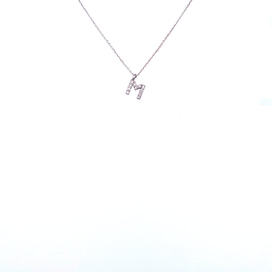 Necklace With Small Initial M and Diamond | Bernat Rubi | Luby 