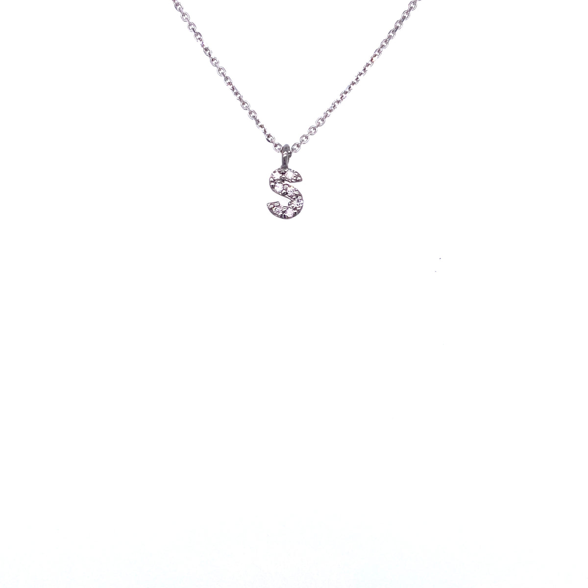 Necklace With Small Initial S and Diamond | Bernat Rubi | Luby 