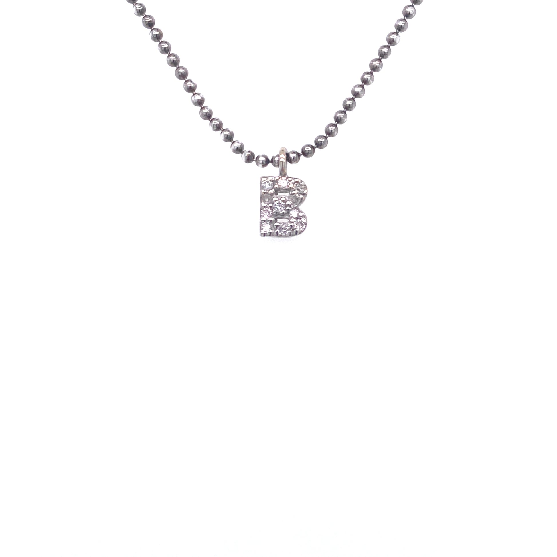 Necklace With Small Initial B and Diamond | Bernat Rubi | Luby 