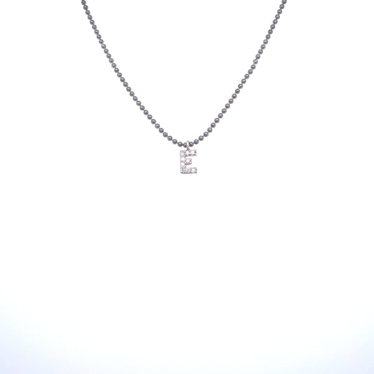Necklace With Small Initial E and Diamond | Bernat Rubi | Luby 