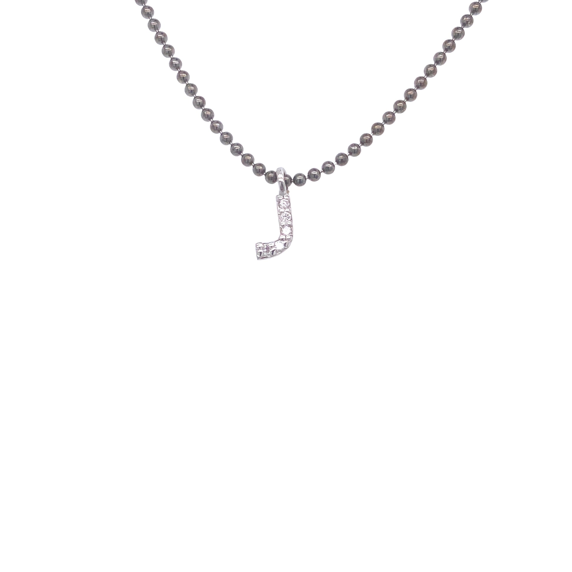 Necklace With Small Initial J and Diamond | Bernat Rubi | Luby 