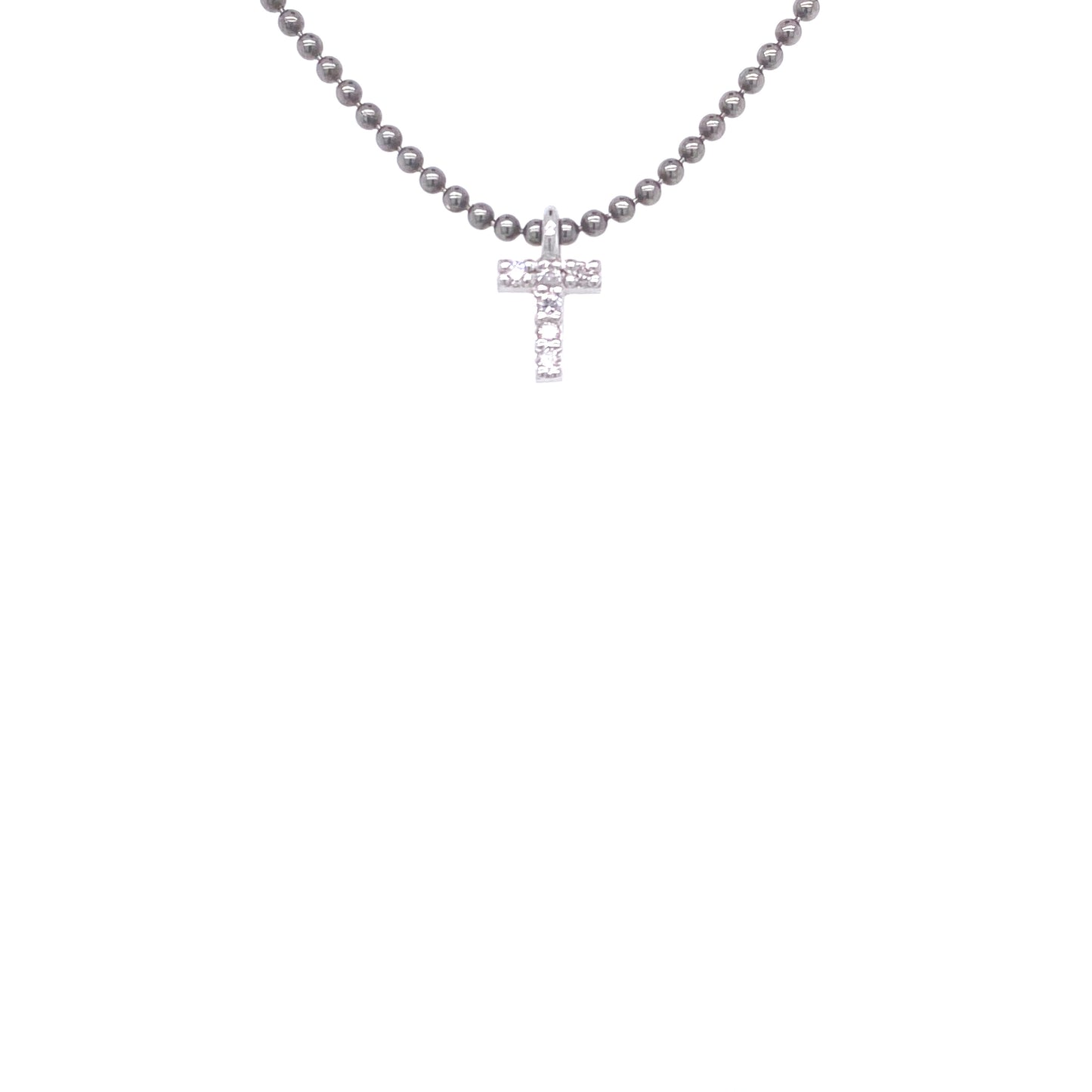 Necklace With Small Initial T and Diamond | Bernat Rubi | Luby 