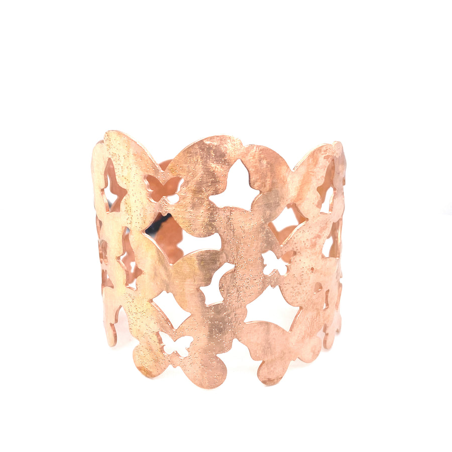 Brazalete Desire Mariposas Bronce Ancho