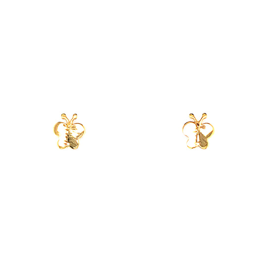 PLAIN BUTTERFLY STUD EARRINGS | Luby Gold Collection | Luby 