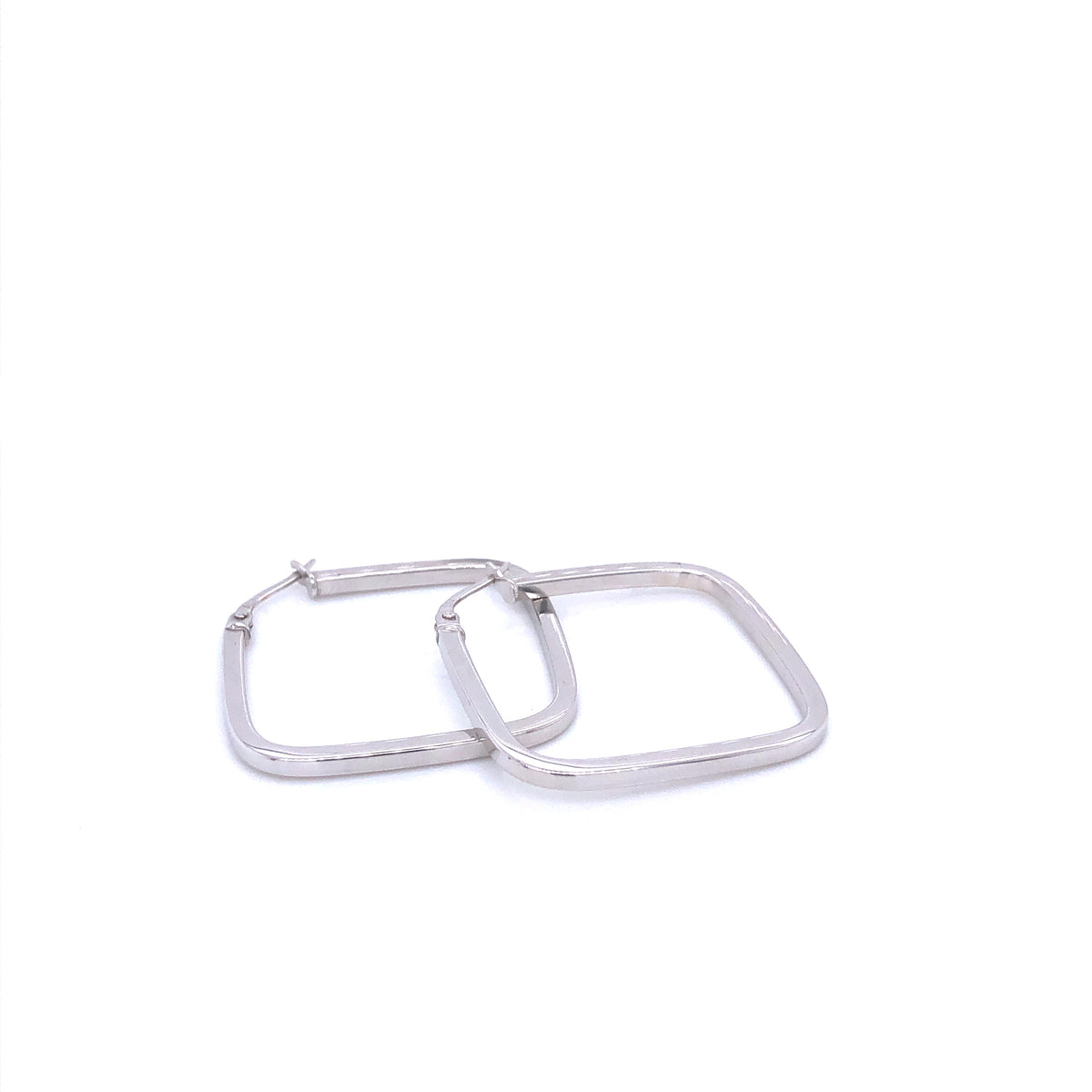 Square 14k White Gold Earrings | Luby Gold Collection | Luby 