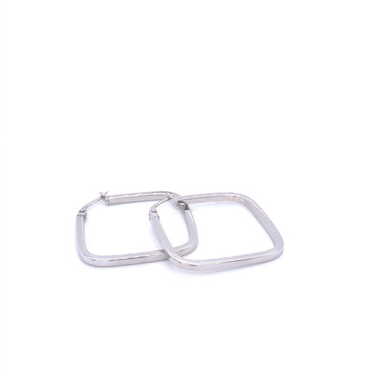 Square 14k White Gold Earrings | Luby Gold Collection | Luby 