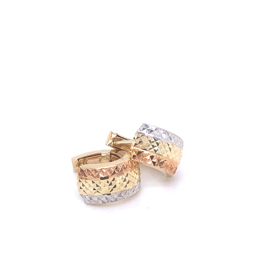 14K Tri-Color Gold Stud Earrings | Luby Gold Collection | Luby 