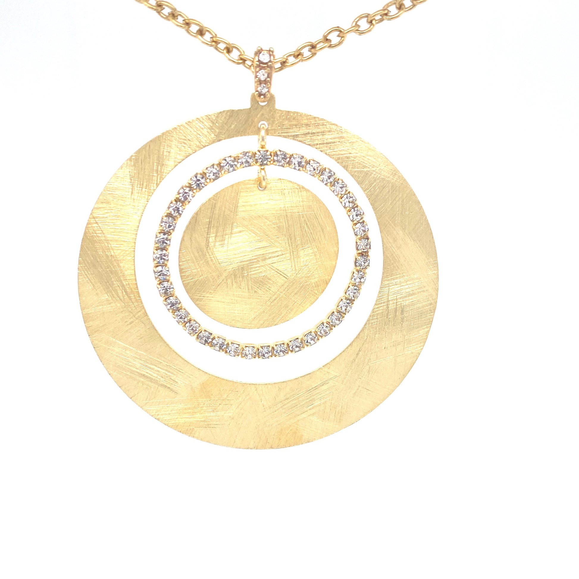 Open Circles New Moon Golden Necklace | Stroili Oro | Luby 