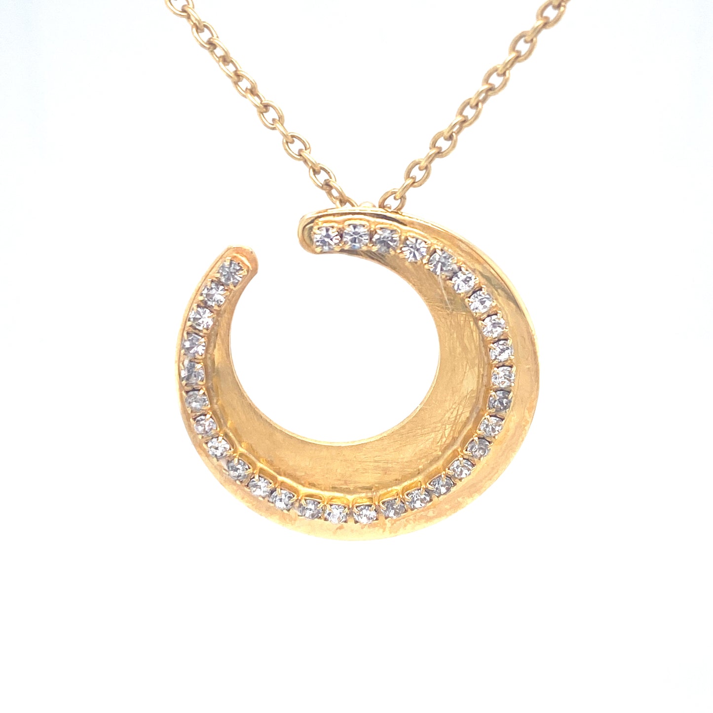 New Moon Curved Swirl Golden Necklace | Stroili Oro | Luby 