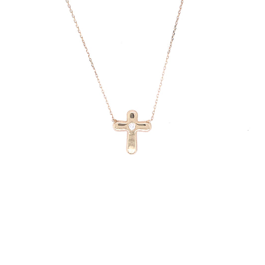 Necklace With Cross And CZ | Luby Gold Collection | Luby 