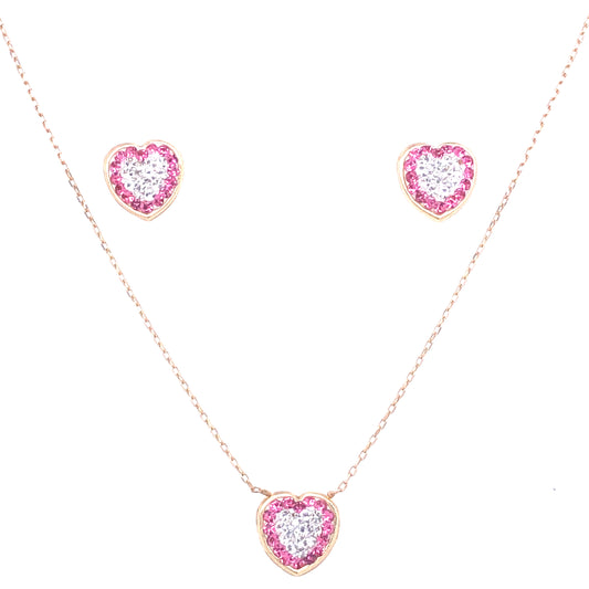Necklace And Earring Set With Heart Design | Luby Gold Collection | Luby 