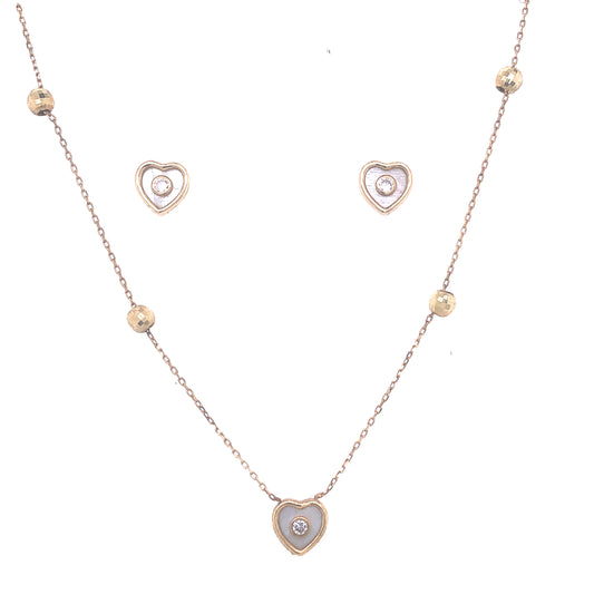 Necklace And Earring Set With Heart Design | Luby Gold Collection | Luby 