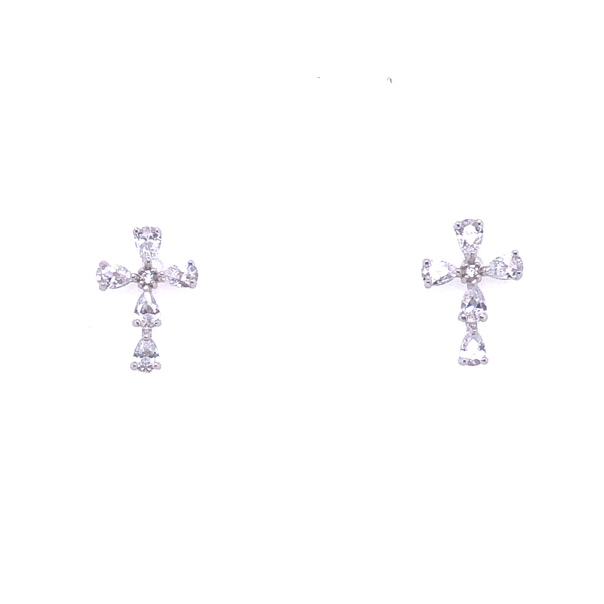 14K Cross Stud With CZ | Luby Gold Collection | Luby 