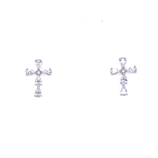 14K Cross Stud With CZ | Luby Gold Collection | Luby 