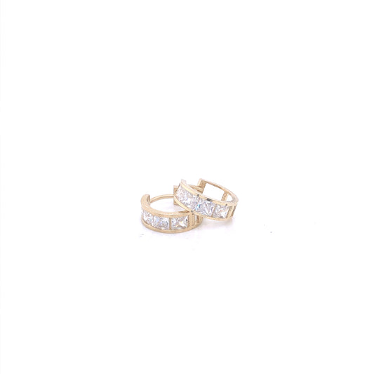 14K HOOPS SQUARE CZ | Luby Gold Collection | Luby 