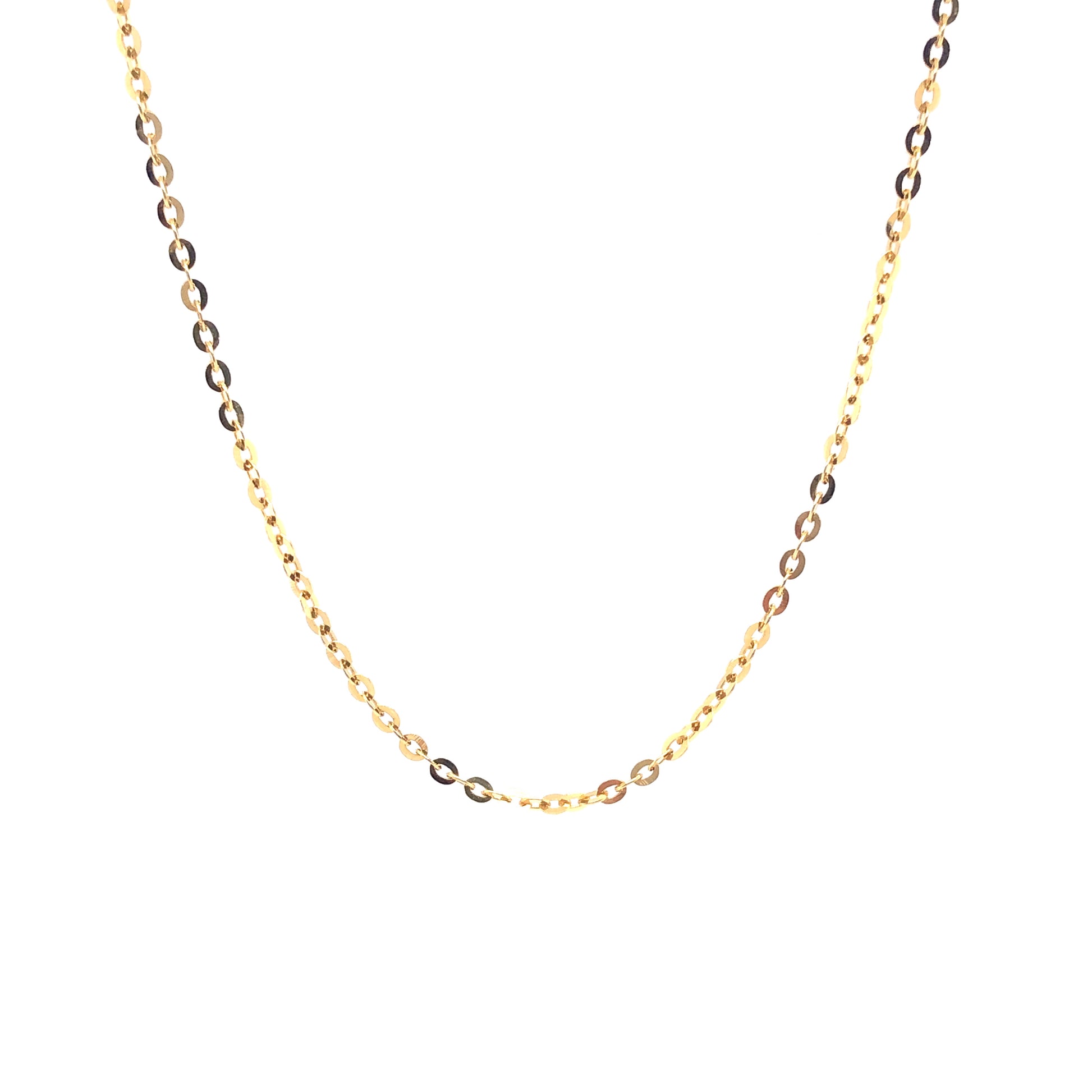 14k Oval Rolo Chain Yellow Gold (1.4mm) | Luby Gold Collection | Luby 