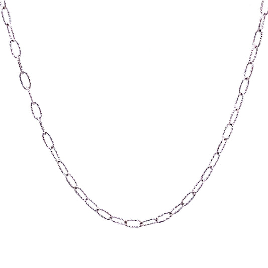 14K White Gold Texture Chain | Luby Gold Collection | Luby 