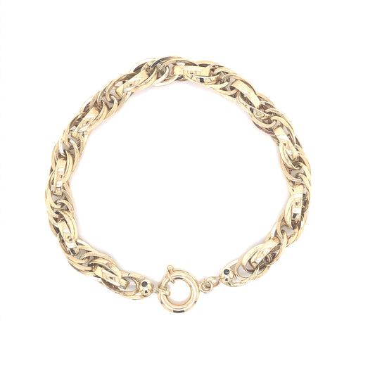 14K Hollow Cuban Link Yellow Gold Bracelet | Luby Gold Collection | Luby 