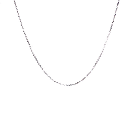 14K Rolo Link White Gold Chain (0.8mm) | Luby Gold Collection | Luby 