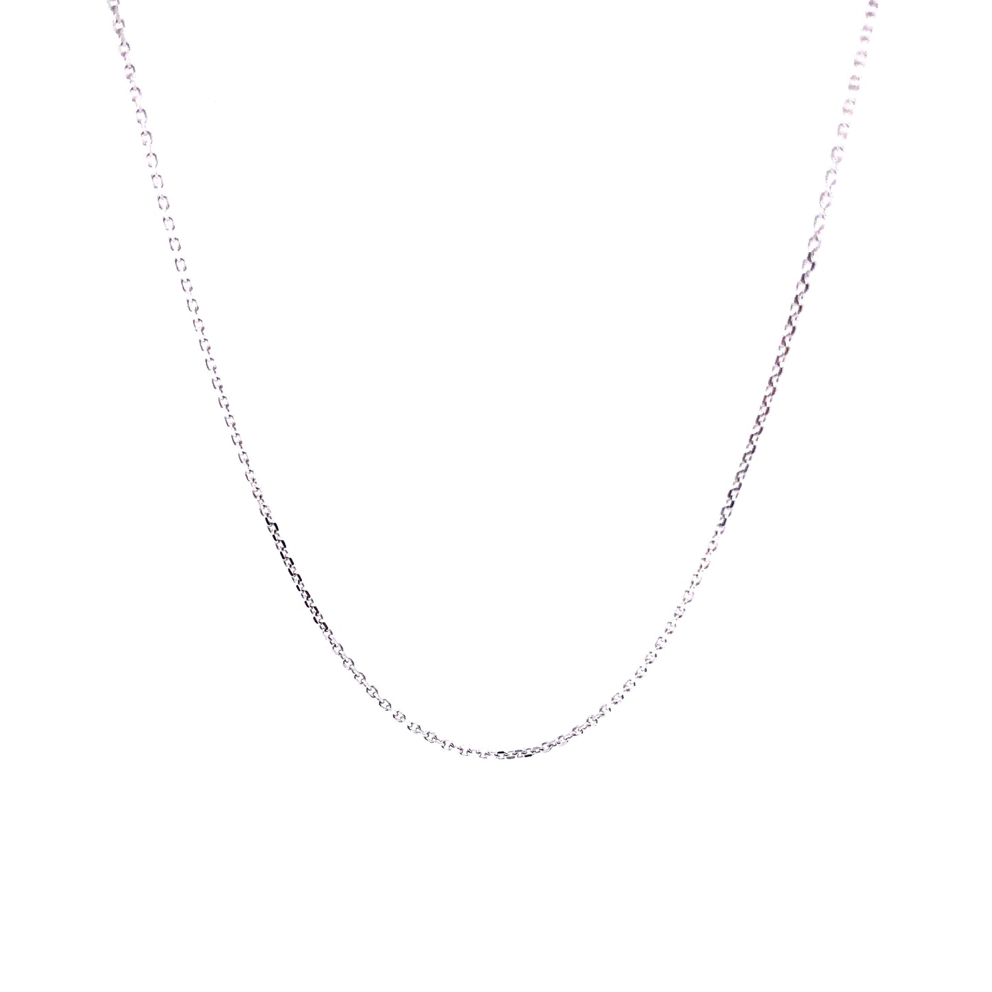 14K Rolo Link White Gold Chain (0.6mm) | Luby Gold Collection | Luby 