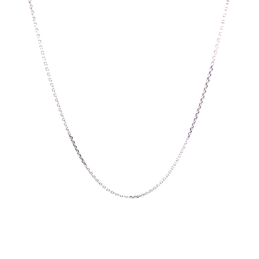 14K Rolo Link White Gold Chain (0.6mm) | Luby Gold Collection | Luby 