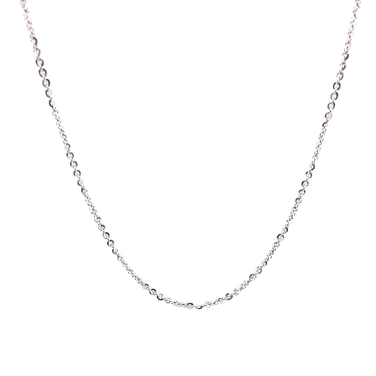 14K Rolo Link White Gold Chain (1mm) | Luby Gold Collection | Luby 