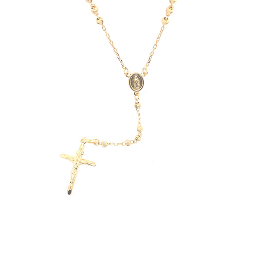 14K Beaded Rosary Moon Cut Gold | Luby Gold Collection | Luby 