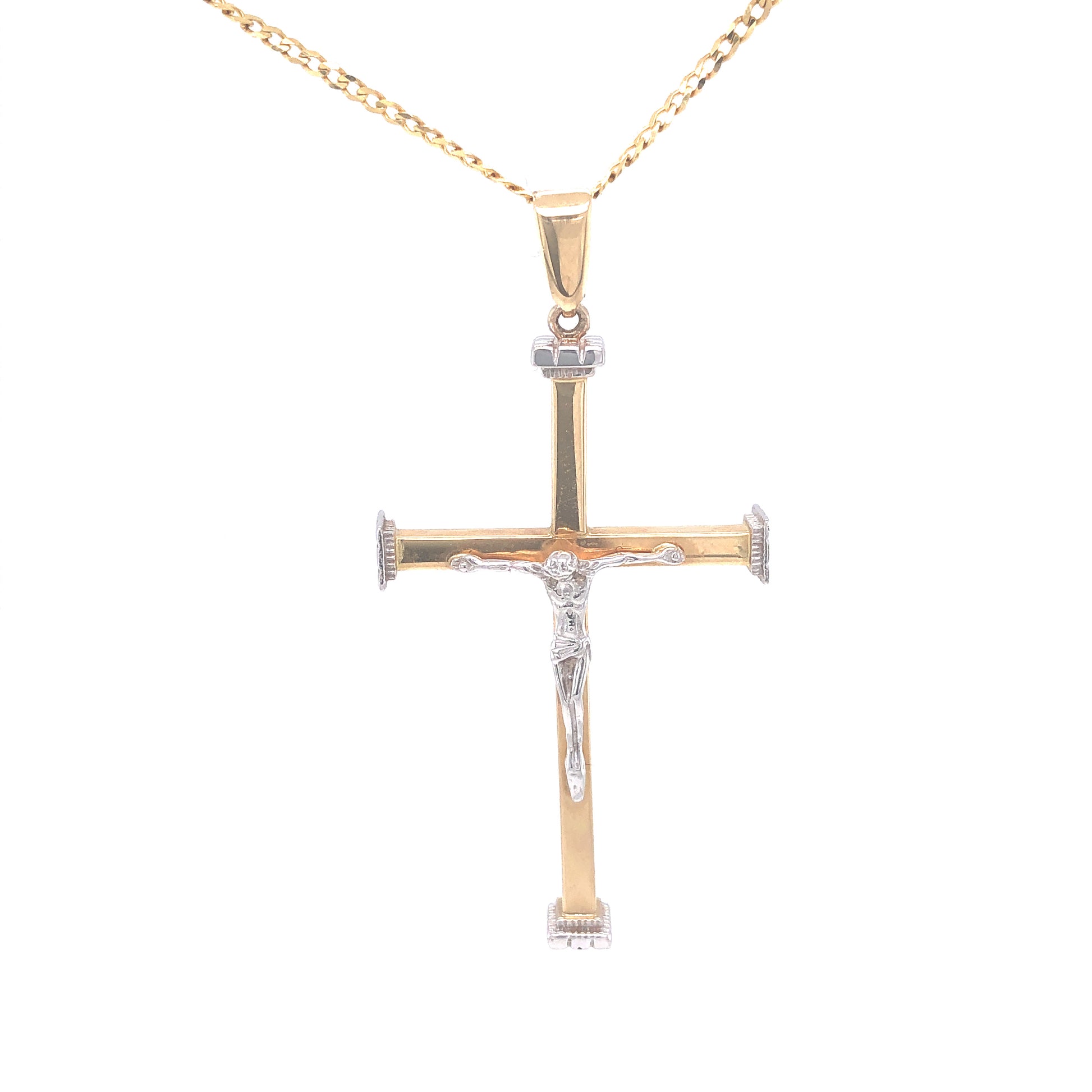 14K Two-Tone Cross Gold Pendant | Luby Gold Collection | Luby 