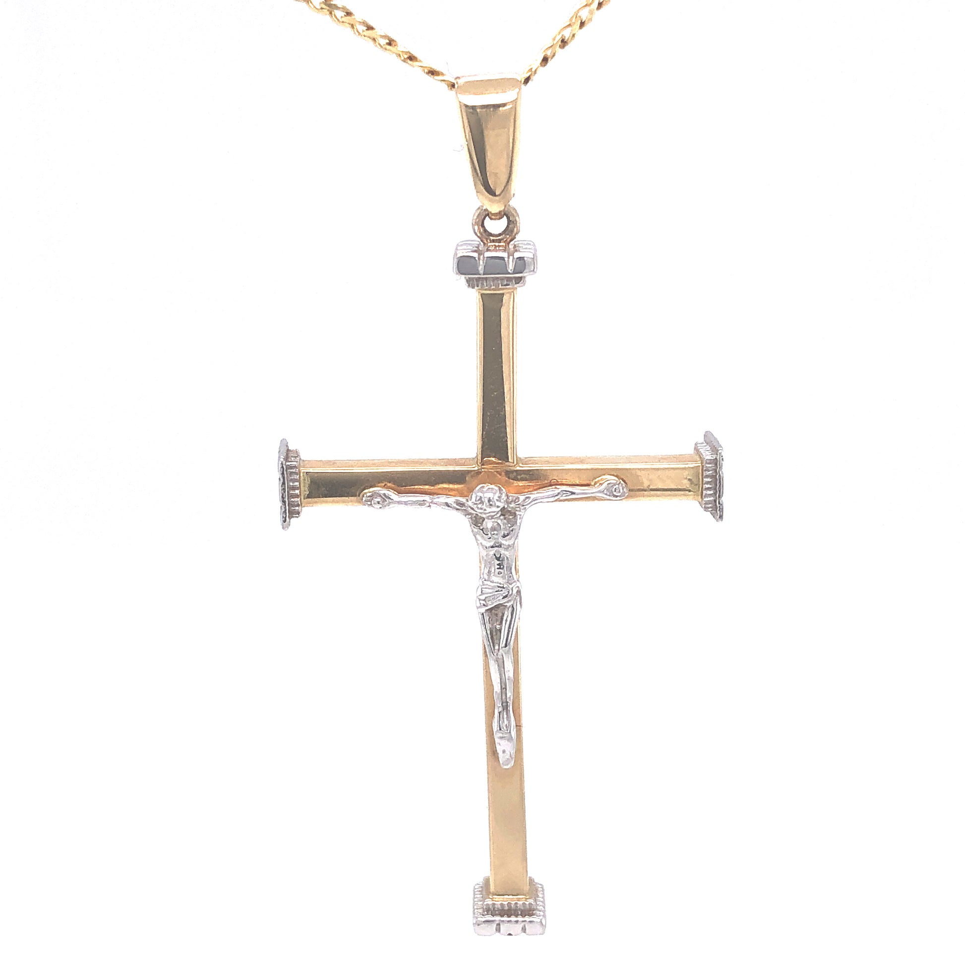 14K Two-Tone Cross Gold Pendant | Luby Gold Collection | Luby 