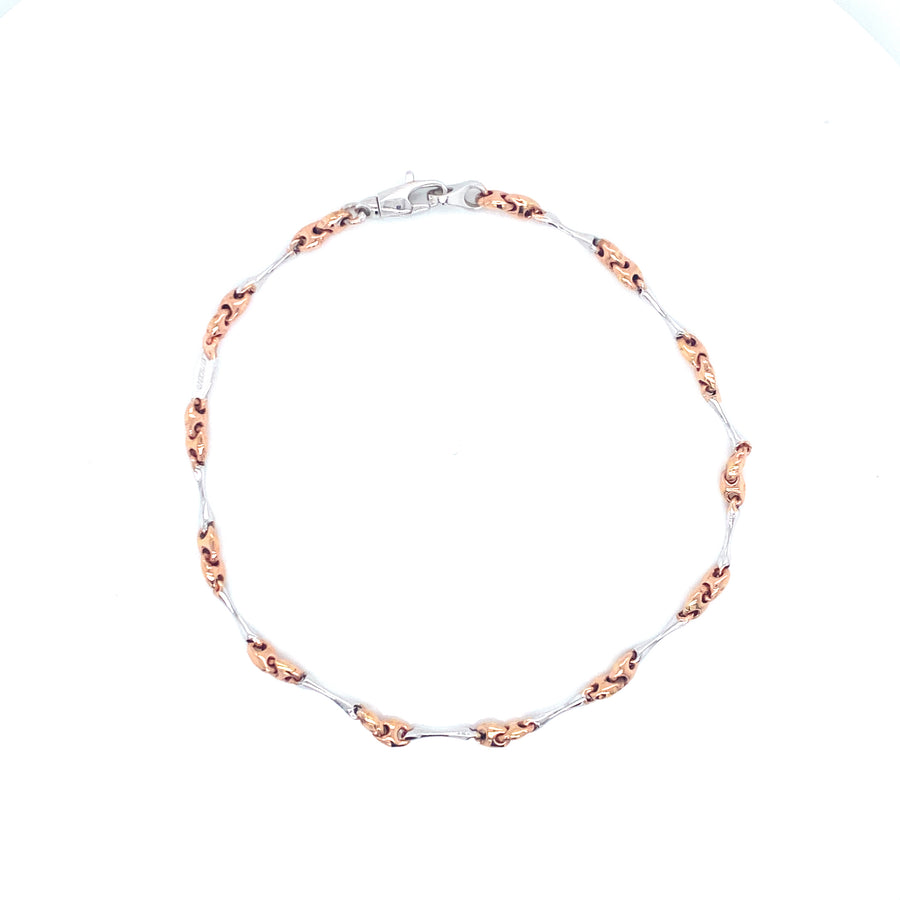 Pulsera de plata de ley con eslabones de Gucci en oro rosa
